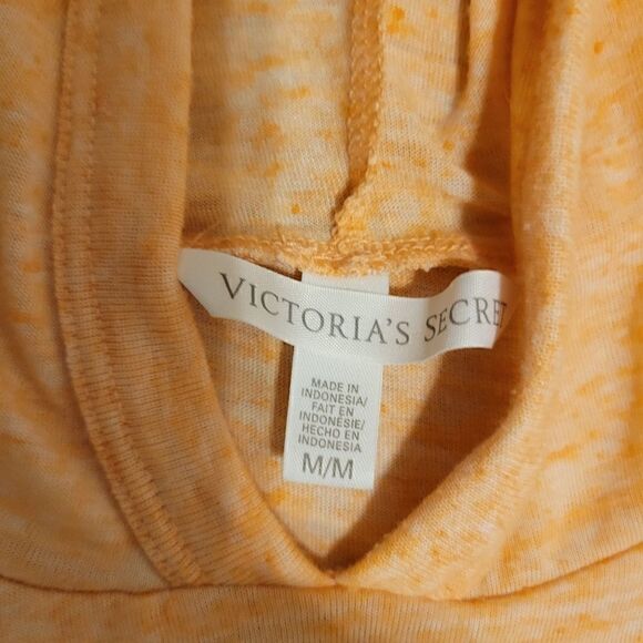 Victoria's Secret Flax Blend Peach/Pink Short Sleeve Hooded T-shirt M - Picture 6 of 10